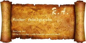 Roder Adelgunda névjegykártya
